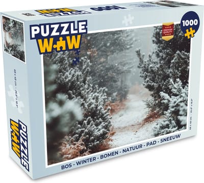 Puzzel Bos - Winter - Bomen - Natuur - Pad - Sneeuw - Legpuzzel - Puzzel 1000 stukjes volwassenen