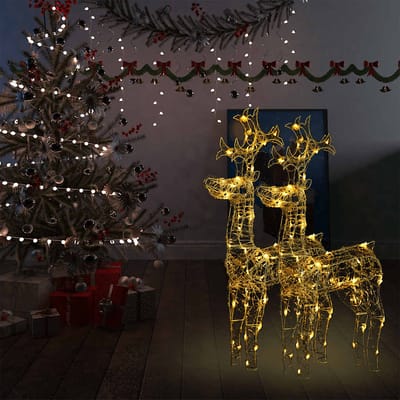 vidaXL Kerstversiering rendier 2 st 60x16x100 cm acryl