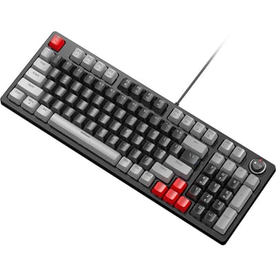 TWOLF T50 Mechanisch Toetsenbord 96+1 Toetsen Bedraad Gaming Toetsenbord Hoge kwaliteit ABS Dubbele Kleur Vormgeving zwart/grijze kleur