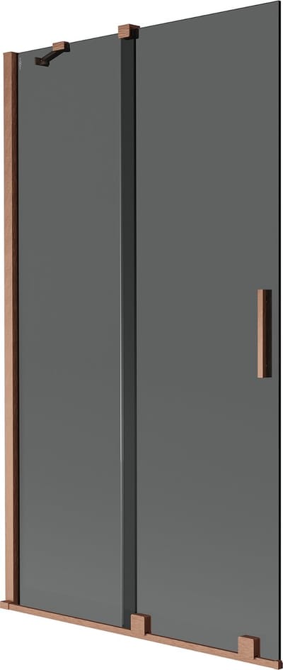 Mexen Velar badwand 2-delige schuifdeur 100 x 150 , grafiet, geborsteld koper - 896-100-000-41-65