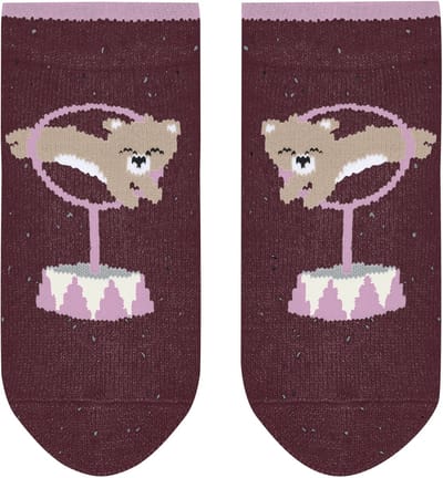 FALKE Baby Show Bears Noppen op de zool katoen huissokken baby rood - maat 62-68