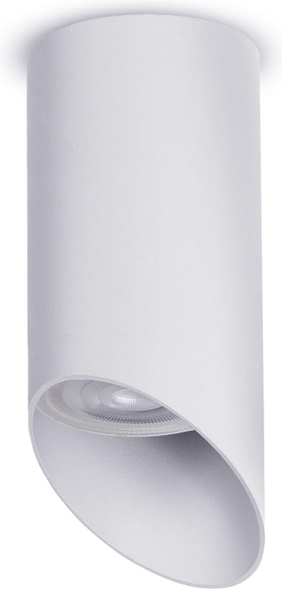 Maclean - Opbouwarmatuur/buis - spot - rond - aluminium - Met LED lamp GU10 - 4000K - 55x130mm - Wit - MCE360 W