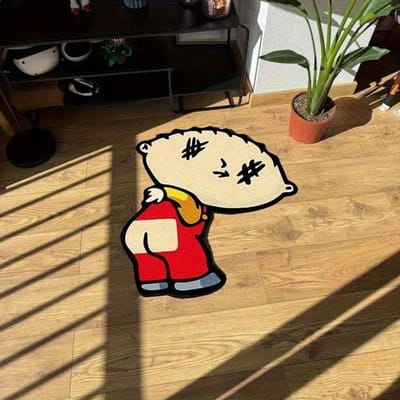 Tapis Cartoon Créatif Aspect Laine pour la Maison - Salon, Chambre à Coucher, Paillasson, Chambre d'Enfant, Décoration Intérieure 60x90cm 24x36inch