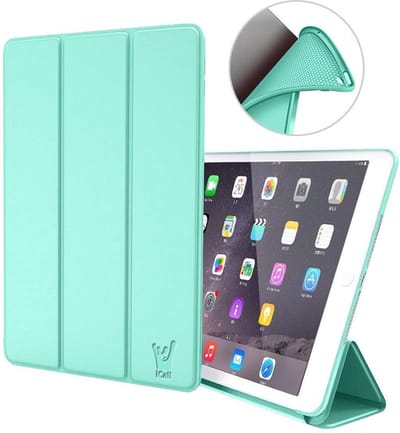 Hoes geschikt voor iPad 2017 / 2018 9.7 inch - Trifold Book Case Kunstleer Tablet Hoesje Groen
