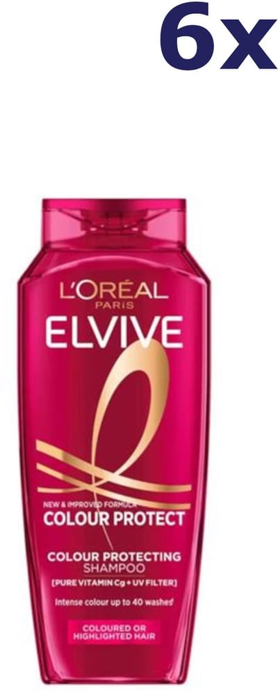 6x L'Oreal Elvive Haircare Colour Protect Shampoo 700Ml Grote fles