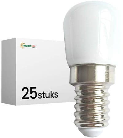 Spectrum LED Miniatuur Lamp E14 1.5W - 230V - 140 Lumen - 3000K Warm wit - Gezellig licht - Energiezuinig - 25 stuks