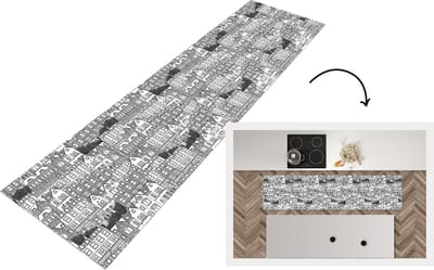 Keukenloper - Loper keuken - Huis - Patronen - Londen - 200x50 cm - Keukenloper vinyl