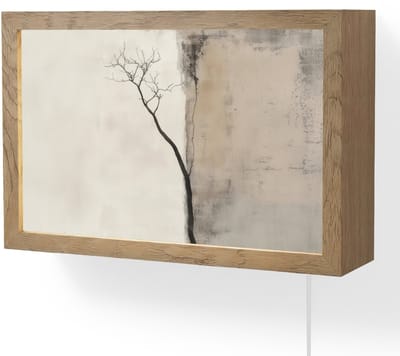 Wandlamp 30x20 cm - Oplaadbaar - Wabi sabi - Plant - Beige - Wandlampen binnen woonkamer - Slaapkamer lamp met kabel - Decoratieve nachtlamp - Vloerlamp snoer