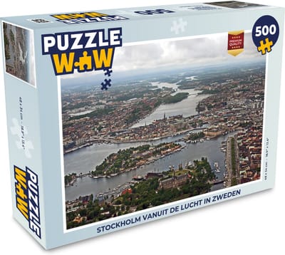Puzzel Stockholm vanuit de lucht in Zweden - Legpuzzel - Puzzel 500 stukjes