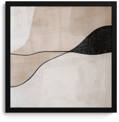 Poster in lijst - Fotolijst 40x40 cm - Posters - Contourlijnen - Abstracte landschap - Posterlijst zwart - Decoratie - Wanddecoratie woonkamer - Muurdecoratie slaapkamer