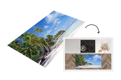 Keukenloper - Loper keuken - Zee - Zon - Palmbomen - 120x60 cm - Keukenloper vinyl