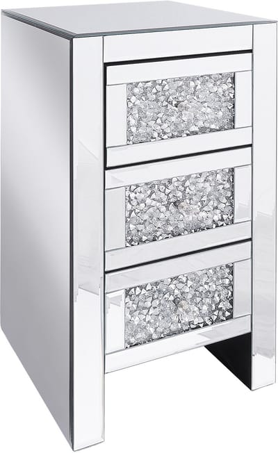 LORAY - Nachtkastje - Zilver - Glas
