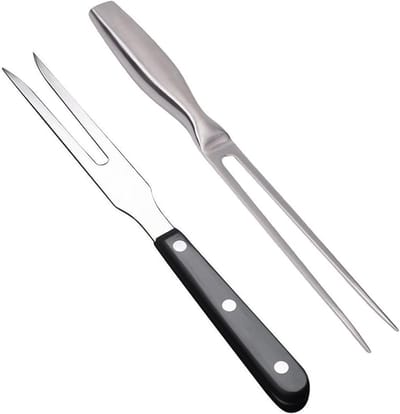Grillvorken van roestvrij staal voor picknicks en buiten koken. Set van 2 vorken.