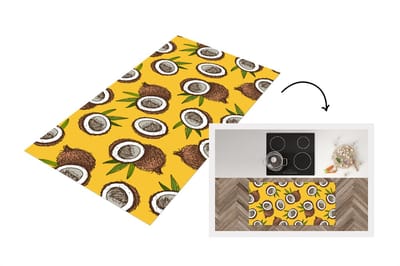 Keukenloper - Loper keuken - Kokosnoot - Hawaii - Tropisch - Bladeren - Design - 120x60 cm - Keukenloper vinyl