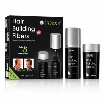 Haarverdikkings Starterset - 22g Hair Building Fibers - 100ml Hair Building Spray - Zwart - Verbergt Haaruitval en Dunner Wordend Haar - Direct Voller Haar