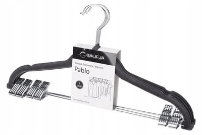 Galicja PABLO Serie - Fluwelen Kledinghanger - Ciemnoszary - Met Klipsen - 3 Stuks