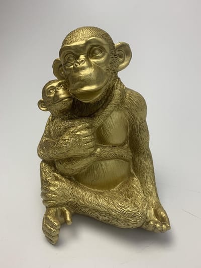 Gouden aap met klein aapje