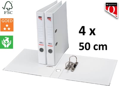 4 x Ordner Quantore - A4 - 50mm breed - PP kunststof - wit