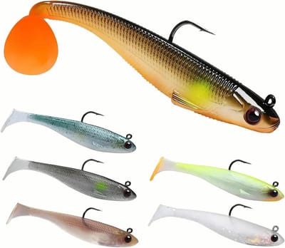Visaccessoires Set met 6 Stuks Vissen Haken en Dobbers - Kunstaas, Zacht Aas, Hoge Sterkte voor Snoek en Forel