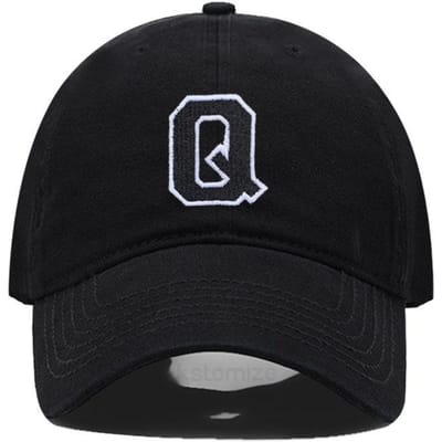 Casquette de Baseball à Broderie Lettre Initiale A-Z Pour Homme Femme Coton Doux Haute Qualité Mode Équipe Sport Visières Casquettes Snapback Black Hat black