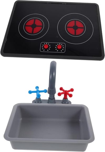 Kinder Keuken Speelset - Speelgoed Keuken - Rollenspel Leren - Realistisch Geluid Licht - 28x19.5x2.5CM - Multicolor