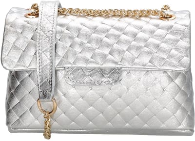 Charm London Anna Schoudertas - Crossbody - Ketting - Goud - Geweven - Praktisch - Stijlvol - Zilver