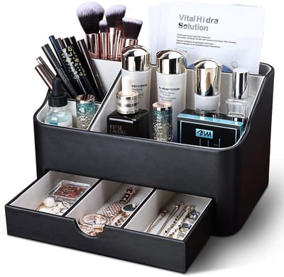 Dailygoody - Makeup Organizer - Cosmetica Opbergdoos - Met Lade - Zwart - Make-up Organizer - Perfect voor Slaapkamer - Elegant Design