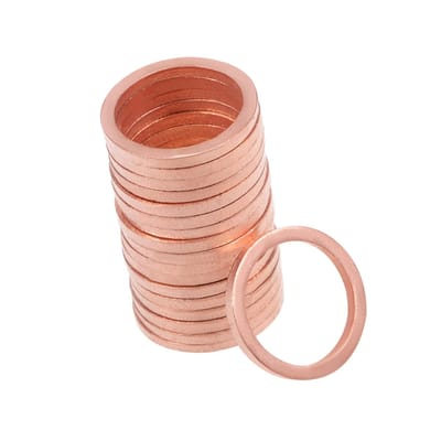 Dailygoods- Sluitringen 20 stuks - Koper - 16 mm x 20 mm x 2 mm - Platte sluitringen - Vervangingsonderdeel - Voor schroefdraadbouten - Onderdelen