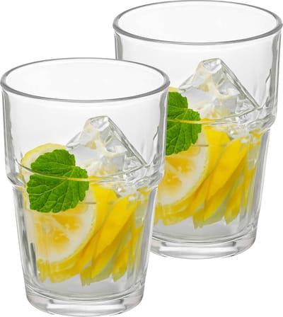 Vivalto Waterglazen/drinkglazen - 12x - transparant - kristalglas - stapelbaar - 270 ml