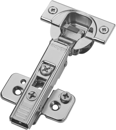 Set BLUM hoekscharnier 71B3580 110° met automatische sluiting incl. montageplaat 173H7100 met excentrische verstelling
