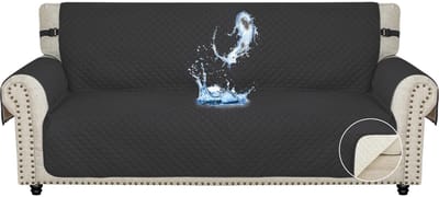 Bankhoes 3 Zits, Waterbestendig Bankhoezen Voor Woonkamer, 1 Stuks Universele Armsteun Sofahoes Met Anti-slip Schuim, Krasbestendig Meubelhoes Voor Bank, Zwart