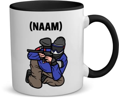 Akyol - paintball met eigen naam koffiemok - theemok - zwart - Sport - paintballer - sport - 350 ML inhoud