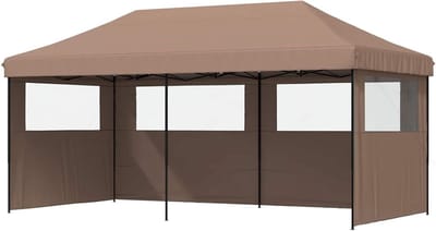 Pop-up Partytent - Paviljoentent Tuintent - Buitenfeesten Organiseren - Snel Opbouwbaar - 292 x 580 x 315 cm - Bruin