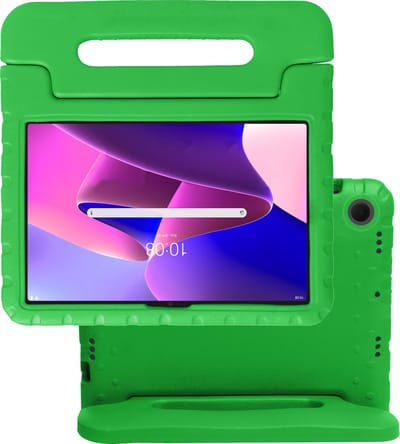 Hoes - Geschikt voor Lenovo Tab M10 Plus (3e / 3rd Generatie) - Kinderhoes Shockproof Bumper - Kidsproof Case - Tablet Hoesje - Kinder Hoes Cover - Groen