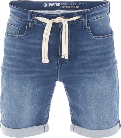 riverso Heren Short Broeken RIVPaul regular/straight Fit Blauw W 30 Volwassenen Stretch Jeans Korte Broek