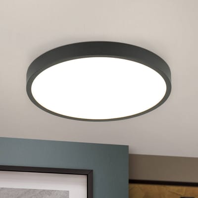 ORION Bully LED plafondlamp in zwart, 3.000 K, Ø24cm