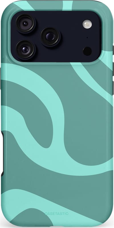 Casetastic hoesje geschikt voor Apple iPhone 17 Pro Max - MagSafe - Dubbellaagse bescherming - Aqua Golven - Fashion Case - Saliegroen