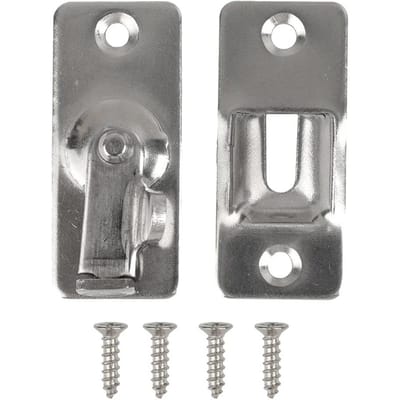 Loquet de porte à angle droit à 90 degrés en acier inoxydable pour fenêtre, armoire, porte coulissante de grange avec vis, quincaillerie domestique argenté