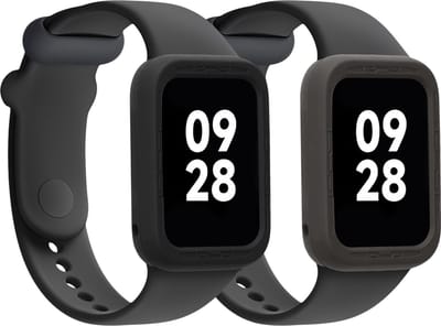 kwmobile Cases for Xiaomi Mi Band 8 Pro - Set of 2 Silicone Covers (Fitness Tracker Not Included) - Black / Grey