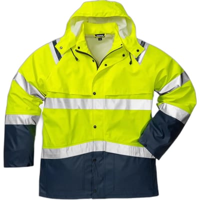Fristads Hi Vis Regenjack Klasse 3 4624 Rs - Hi-Vis geel/marineblauw - 2XS