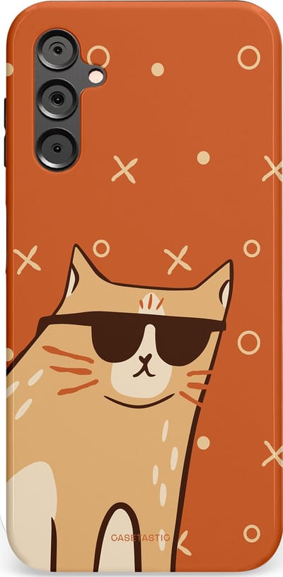 Casetastic Hoesje Geschikt voor Samsung A14 (5G/4G) - Stijlvolle Beschermende Duo-layer Case - CoolCat
