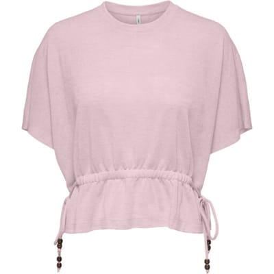 Only roze dames t-shirt   Ronde hals   Regular fit   Geen zakken   Gemeleerd patroon   Korte mouw Roze XS