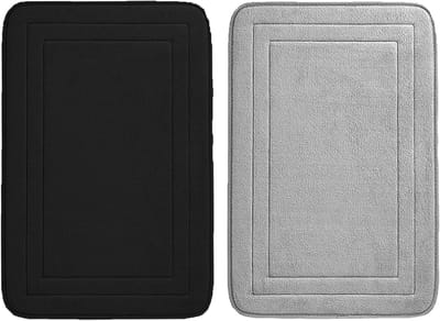 Zachte en Waterabsorberende Badmat 40x60cm, Antislip Douchekleed voor Badkamer, Zwart, Ideaal voor Douche en Toilet