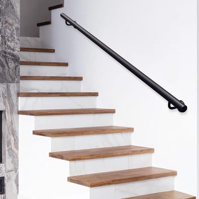 Trapleuning Smeedijzer - Muurbeugel Steun - Veilig Traplopen - Hoge Draagkracht - 30cm tot 600cm - Zwart