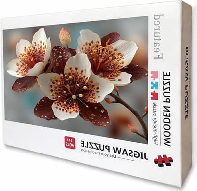 Houten Puzzel - Legpuzzel Volwassenen - Ontspanning Thuis - Achterkant met Letters - 99x70 cm - Bloemenprint