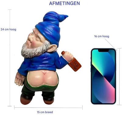 carmdering - Dronken Tuinkabouter Beeld - Grappige Dwerg Figuur - Buitendecoratie - Weerbestendig Ontwerp - Handgeschilderd Detail - Premium Hars Materiaal - Unieke Humoristische Stijl - Voor Binnen En Buiten Gebruik - 1 Stuk