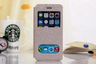 View Cover Zijde Patroon voor iPhone 6 Plus _ Champagne