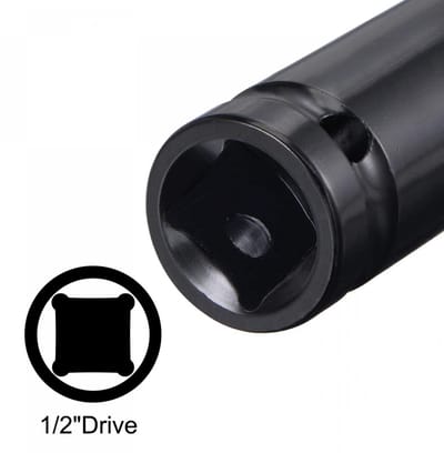 Dailygoods- Slagmoer 18mm Diep - 1/2 Inch Aandrijving - 6-Punts Slagmoer - Warmtebehandeld CR-V Staal - Corrosiebestendig - 78mm Lengte - Bus