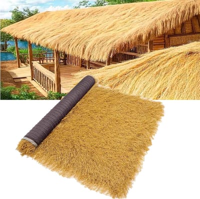 Kunststof Rietdak - Synthetisch Grasdak - Tropische Decoratie - Waterproof en Brandwerend - 1x1m - Geel