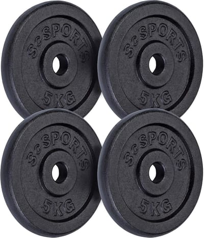 ScSPORTS® 20 kg Halterschijven set - gietijzer - 30 mm - 4x5 kg - Gewichten